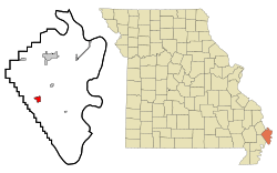 Location of East Prairie, Missouri