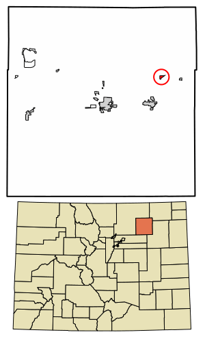 Location of the Snyder CDP in Morgan County, Colorado.