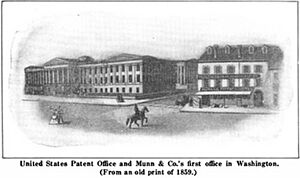 Munn & Co. patent offices headquarters in Washington, next to the United States Patent Office