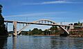 Oregon City Bridge wide view from fishing dock (2013) - 2