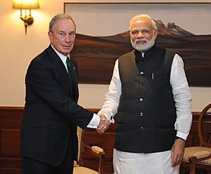 PM Narendra Modi with Michael Bloomberg