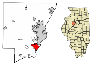 Location of Bartonville in Peoria County, Illinois.