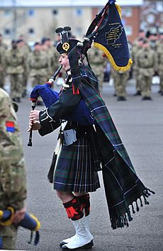 Piper Richard Caffrey of 19th Regiment Royal Artillery at a parade to mark its change of name