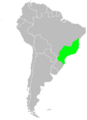 Range map of the pin-tailed manakin