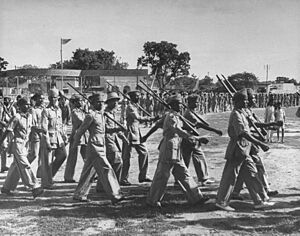 Razakar units being trained from Muslim volunteers.jpg