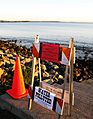 Richmond marina bay shore closure - oil spill