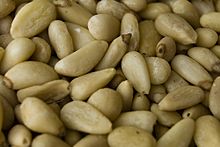 Shelled pine nuts