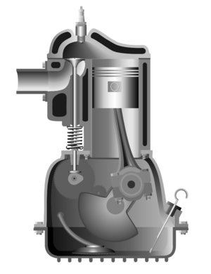 Side valve engine with Ricardo's turbulent head 02