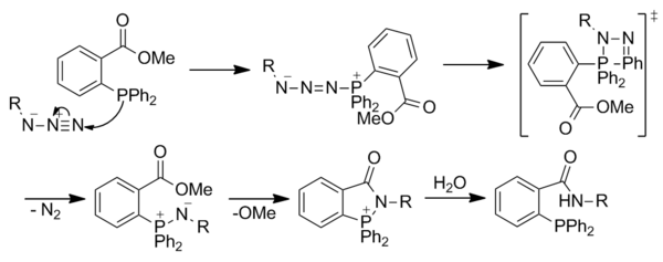 The mechanism of the Staudinger ligation using a modified triarylphosphine