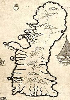 The Island of Guajan (Guam), detail from Carta Hydrographica y Chorographica de las Islas Filipinas (1734) (island crop)