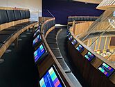 Two rows of bench type seating in a semicircle