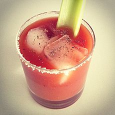 Todays bloody mary features kim chi purée, fish oil, sriracha and a rosemary salt rim. (6956842622)