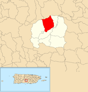 Location of Vacas within the municipality of Villalba shown in red