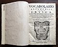 Vocabolario degli accademici della crusca, prima edizione per giovanni alberti, venezia 1612, 01