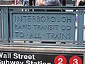 Wall Street IRT Subway Sign
