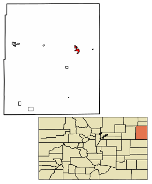 Location of the City of Wray in Yuma County, Colorado.