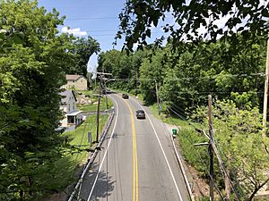 2021-07-24 13 24 13 View north along U.S. Route 206 from the overpass for the Lackawanna Cut-off in Andover, Sussex County, New Jersey
