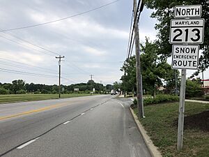 2022-06-22 15 51 53 View north along Maryland State Route 213 (Washington Avenue) at Maryland State Route 291 (Morgnec Road) in Chestertown, Kent County, Maryland