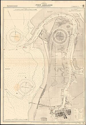 Admiralty Chart No 1750 Port Adelaide, Published 1876, Large Corrections 1942