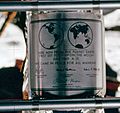 Apollo 11 plaque closeup on Moon