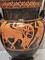 Attic red-figure volute krater attributed to the Painter of the Berlin Hydria, dating c. 450 BCE, depicting Achilleus slaying Penthesileia, Eskenazi Museum of Art