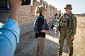 Australian media interviews an Australian army trainer at Camp Taji, Iraq, Feb. 26, 2017
