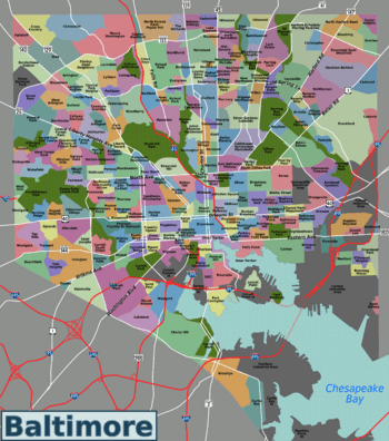 Baltimore neighborhoods map