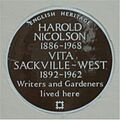 Brown plaque Vita Sackville-West and Harold Nicolson
