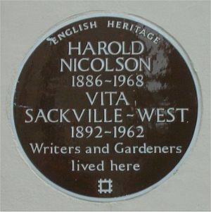 Brown plaque Vita Sackville-West and Harold Nicolson