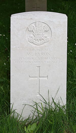 Byron CWGC gravestone, St Anne's, Stanley