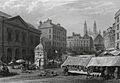 Cambridge market place Le Keux 1841