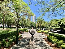 Central path, Sundial, Centenary Place, Brisbane, 2020
