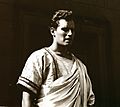 Charlton Heston as Antony, 1950, B&W image by Chalmers Butterfield