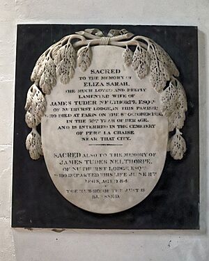 Church of St Andrew, Nuthurst; Eliza Sarah and James Tuder Nelthorpe memorial