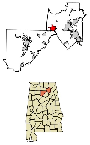 Location in Marshall and Cullman counties, Alabama