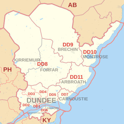DD postcode area map