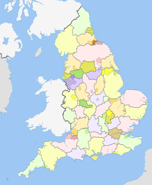 English metropolitan and non-metropolitan counties 2009