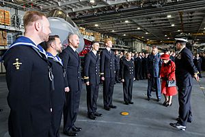 HM The Queen visits HMS Queen Elizabeth prior to her departure on Carrier Strike Group 21