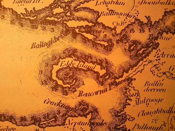 Island Eddy as it appears on Larkin's map of county Galway (1818)