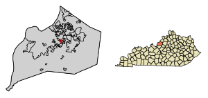 Location of Meadowview Estates in Jefferson County, Kentucky