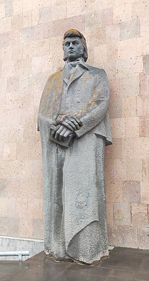 Khachatur Abovian statue in Dilijan