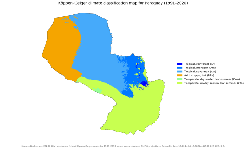 Koppen-Geiger Map v2 PRY 1991–2020