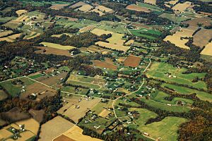 Aerial view of nearby Lothian Woods