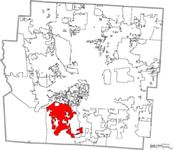 Location of Grove City in Franklin County