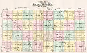Map of LaMoure County, N.D., 1913