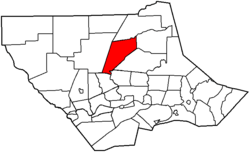 Map of Lycoming County, Pennsylvania highlighting Lewis Township