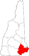 Map of New Hampshire highlighting Rockingham County