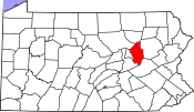 Location of Columbia County in Pennsylvania
