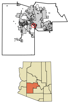 Location of Maricopa Colony in Maricopa County, Arizona.