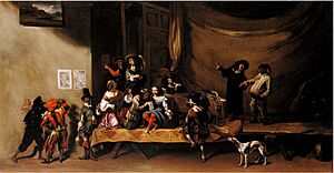 Michelangelo Cerquozzi - The Rehearsal, or A Scene from the Commedia dell'Arte